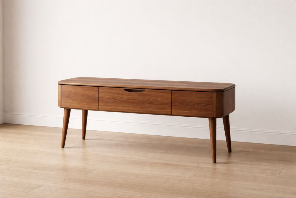 Meuble TV en bois de noyer avec tiroirs-Caselivo