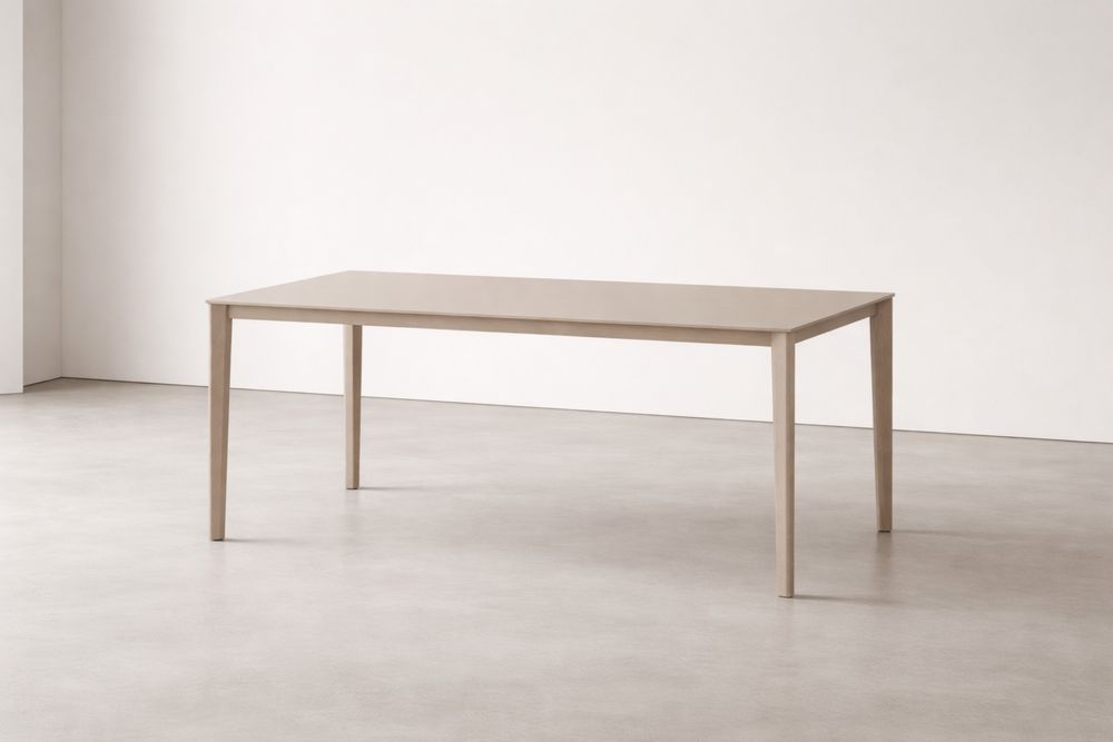 Table Rectangulaire en Chêne Massif Beige 180x90x75 cm-Caselivo