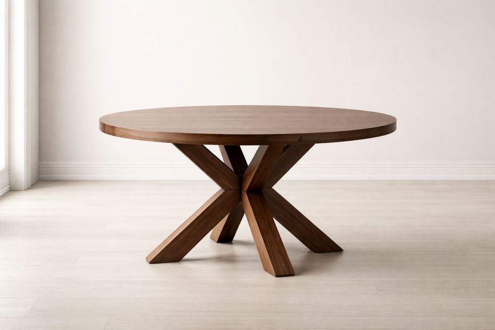 Table à manger en bois de chêne marron-Caselivo