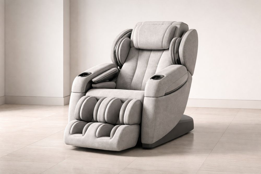 Fauteuil de Massage en Tissu Gris Clair-Caselivo