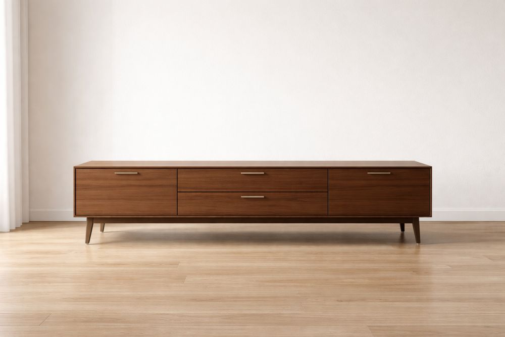 Meuble TV en bois avec tiroirs et porte-Caselivo