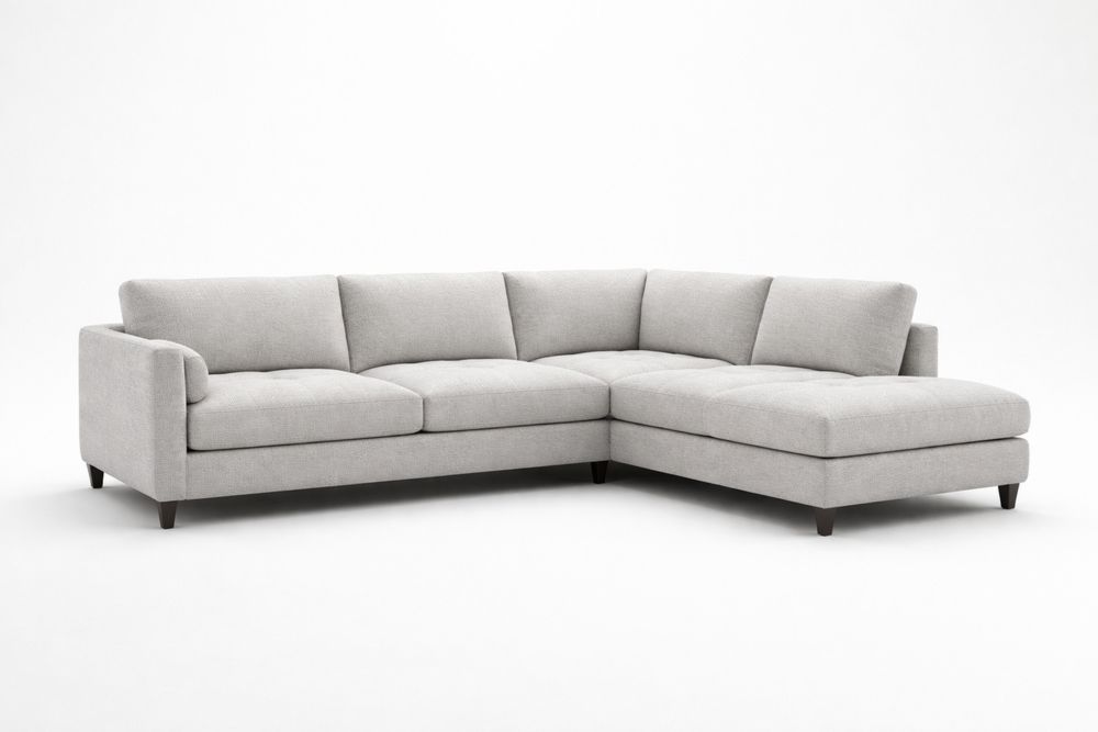 Canapé d'angle en tissu avec structure en bois massif-Decorloria