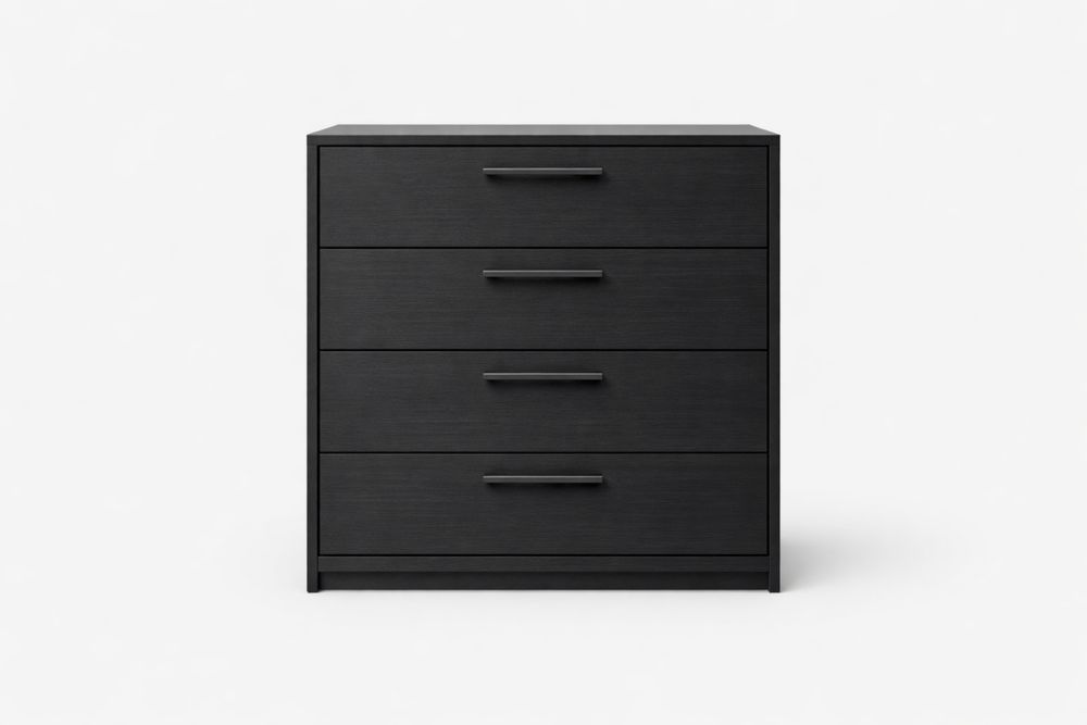 Commode à 4 Tiroirs MDF Noir-Decorloria