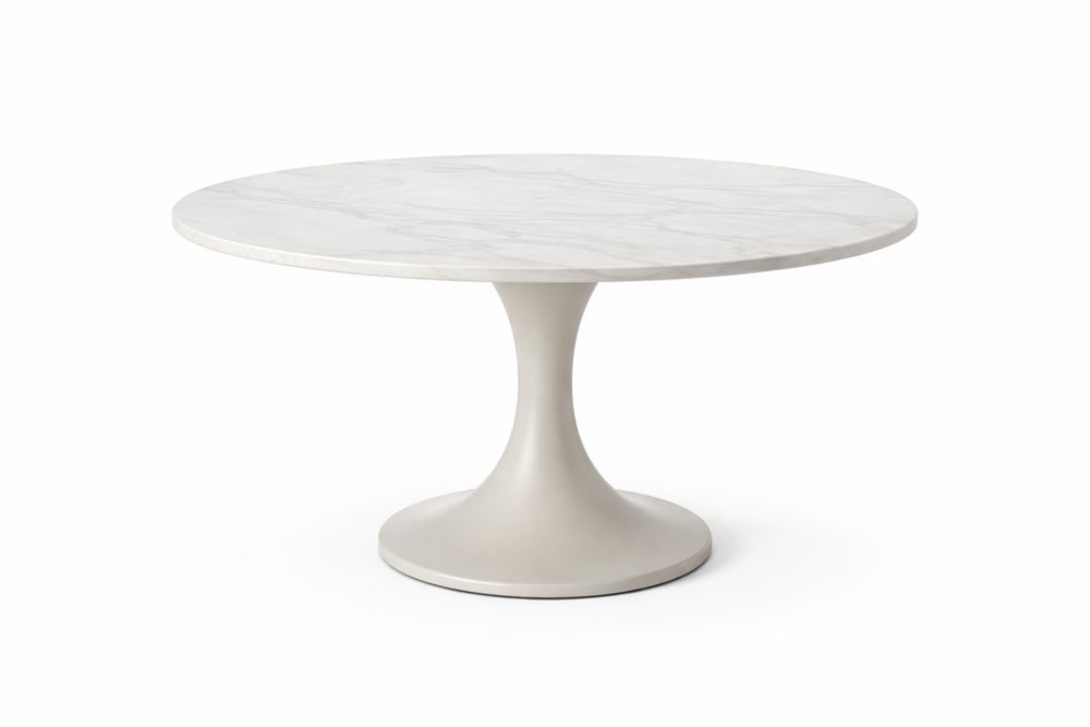 Table ronde en marbre avec pied central en résine-Decorloria