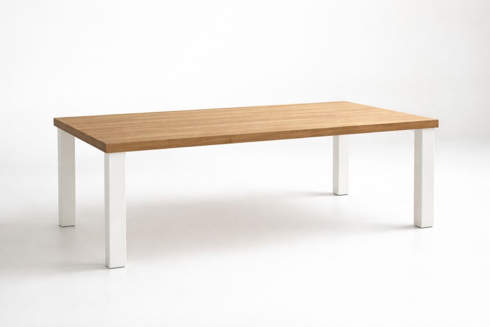 Table rectangulaire en chêne massif et aluminium-Decorloria