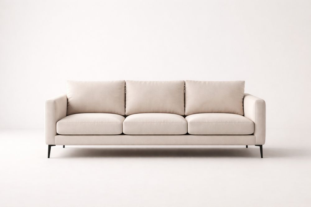 Canapé 3 Places Tissu Beige Cadre Acier-Decorloria