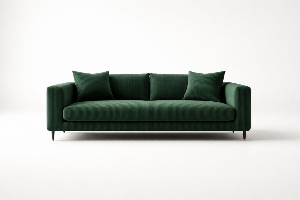 Canapé en velours vert 2 places-Decorloria
