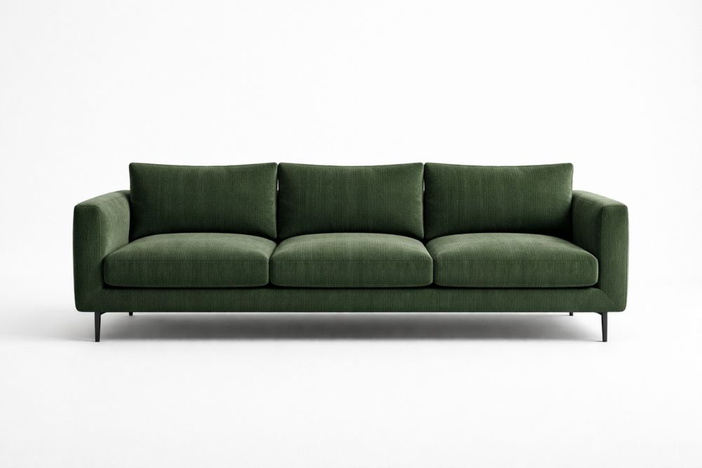 Canapé 3 places en tissu vert-Decorloria
