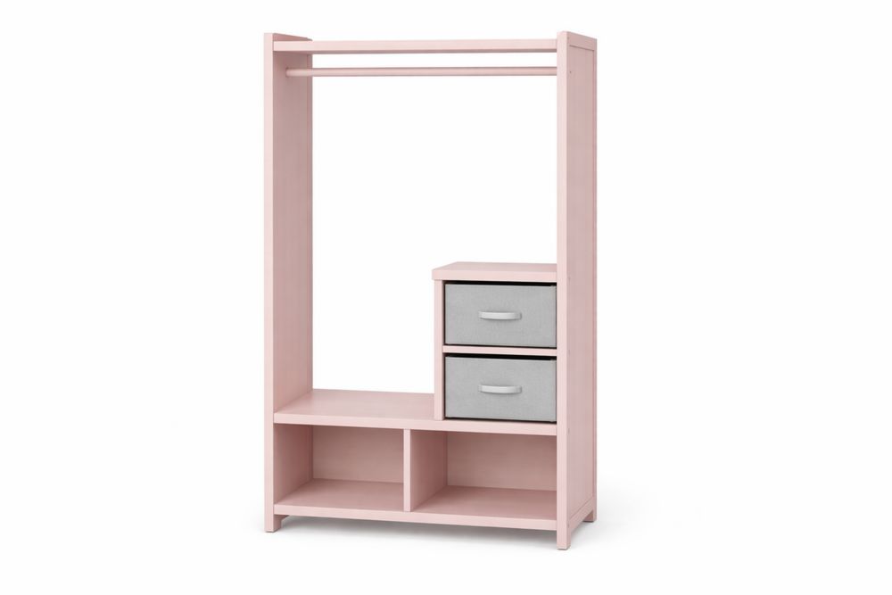 Penderie en MDF rose avec tiroirs en tissu-Decorloria