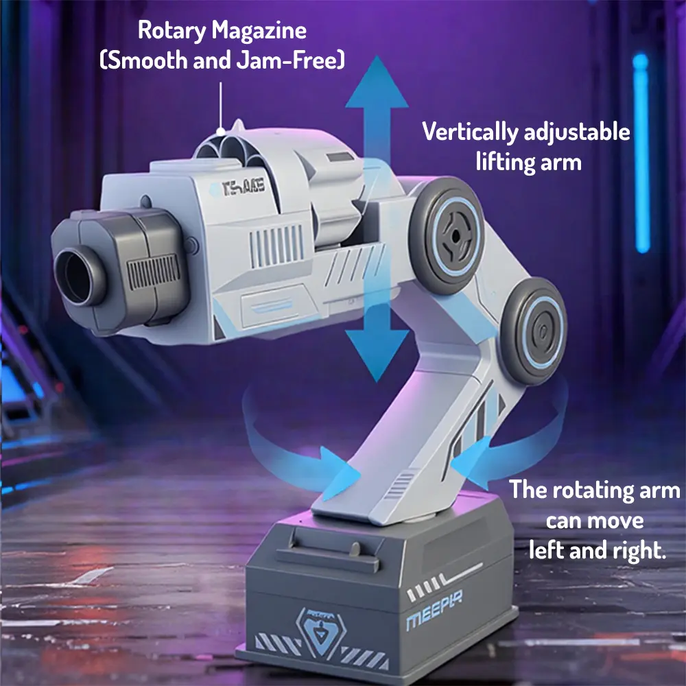 Smart Tracking Mechanical Arm Foam Blaster, Wearable Shoulder Mount, Dual Control