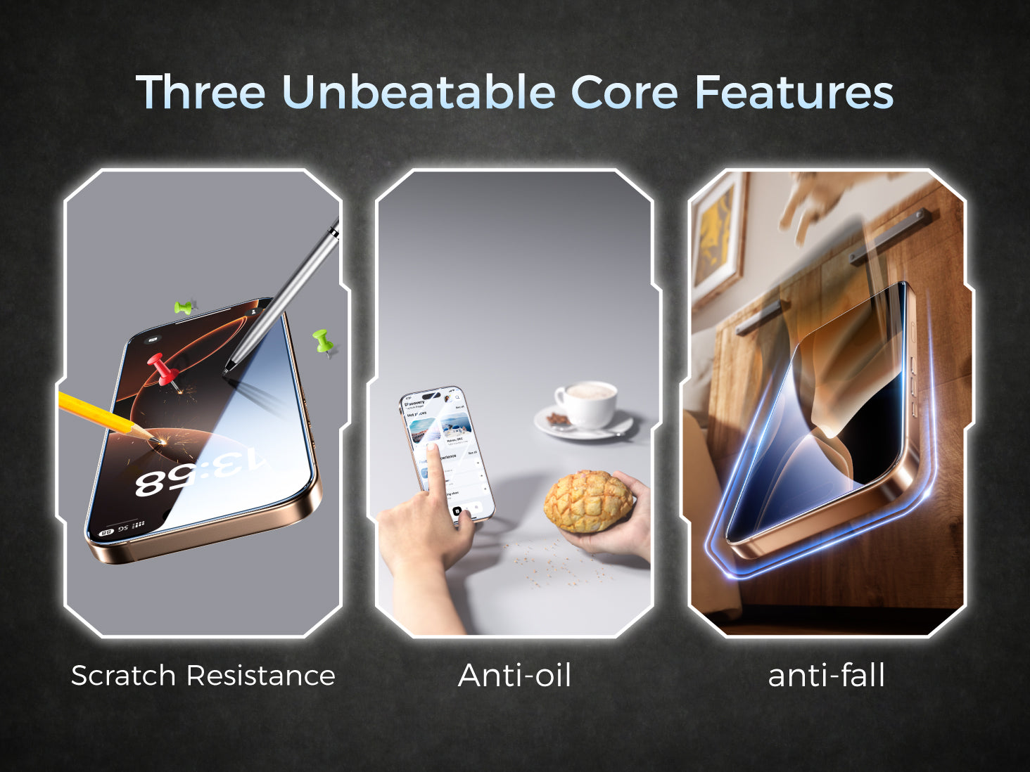 Scratch resistance anti oil anti fall