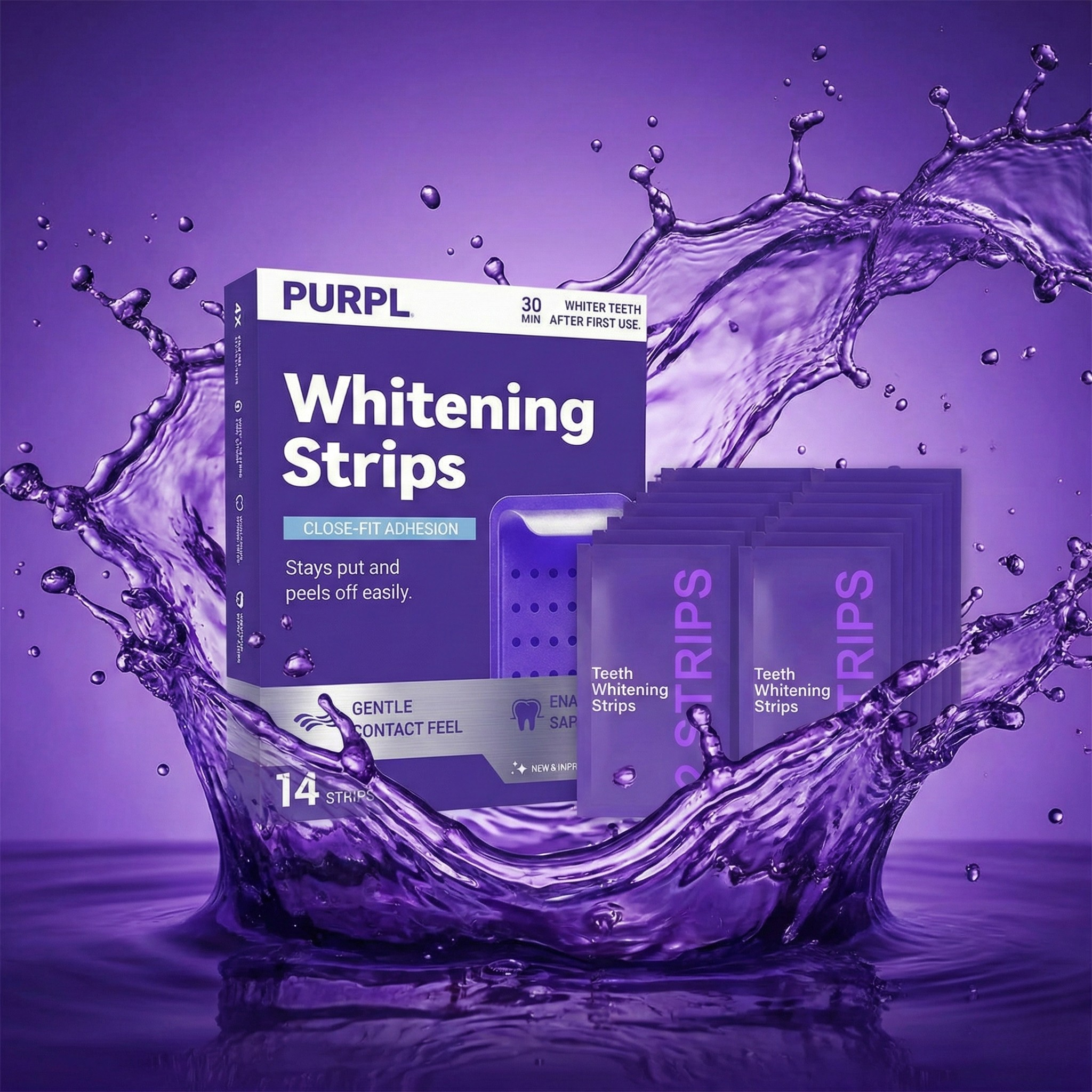 PURPL Color Correcting Whitening Strips 14ct