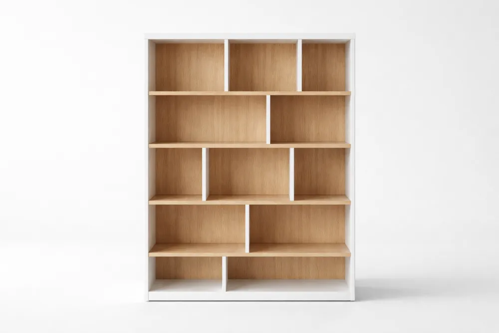 Étagère Bibliothèque en Bois Blanc/Chêne Hauteur 180 cmxLargeur 120 cmxProfondeur 35 cm