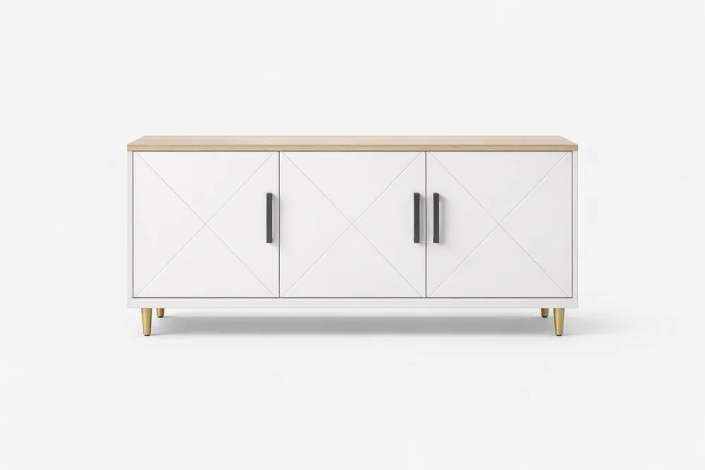 Buffet en MDF avec portes chêne clair