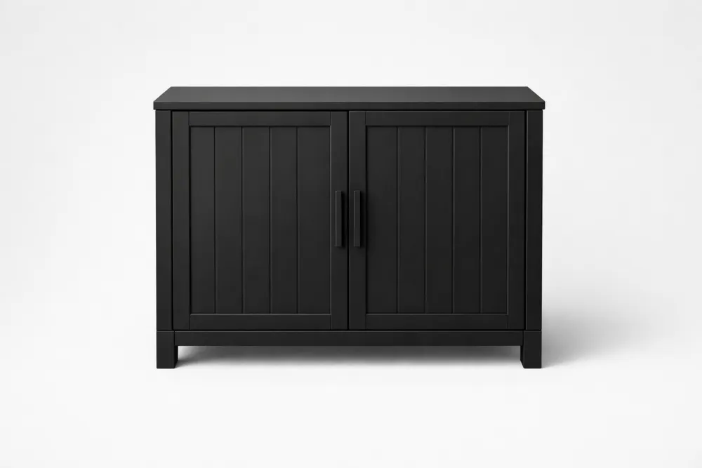 Buffet en MDF avec 2 portes noir Hauteur75cmxLargeur80cmxProfondeur40cm