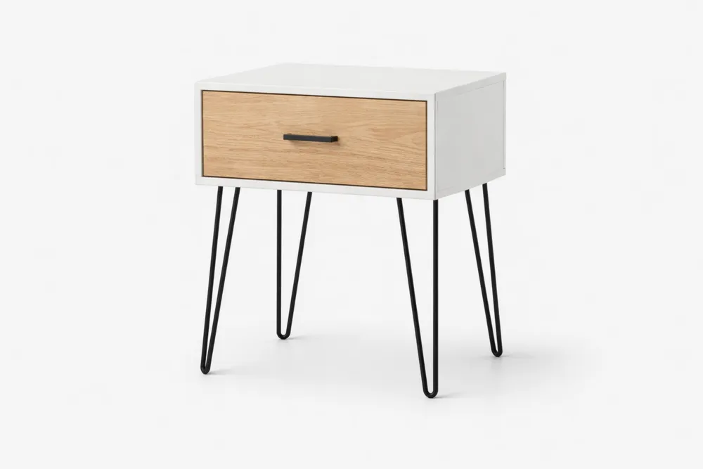 Table de Nuit en MDF Blanc