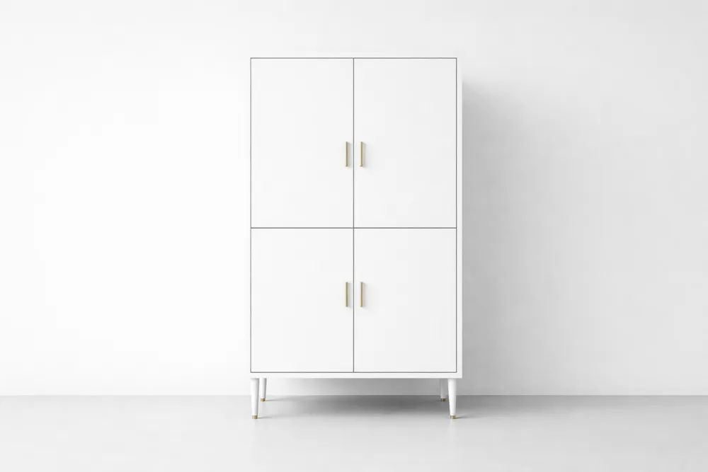 Armoire de rangement en panneaux de particules blanc