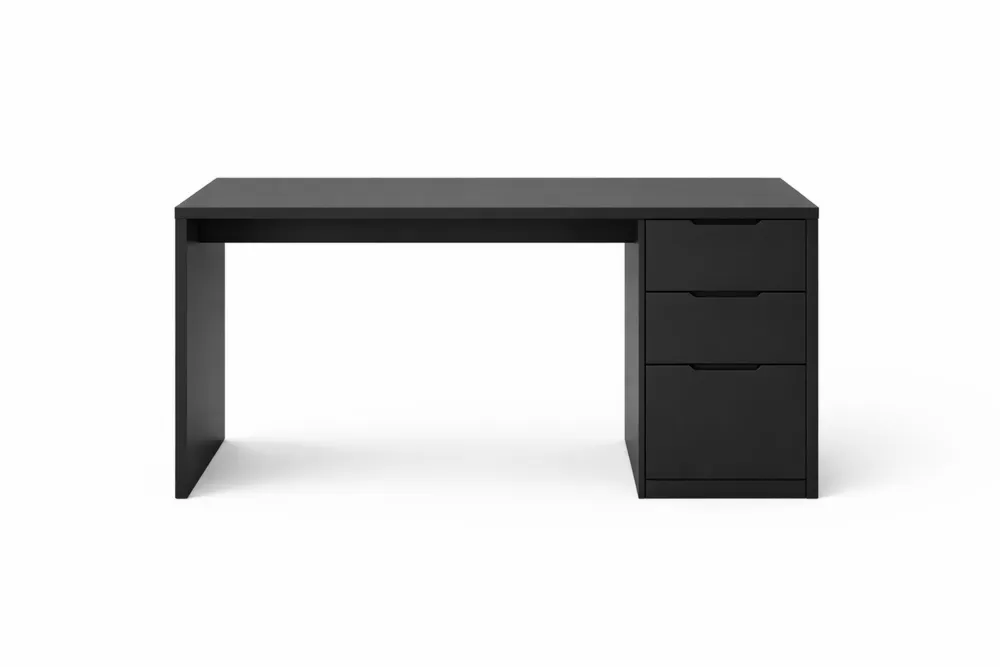 Bureau en bois MDF noir avec 3 tiroirs Longueur 120 cmxLargeur 50 cmxHauteur 75 cm