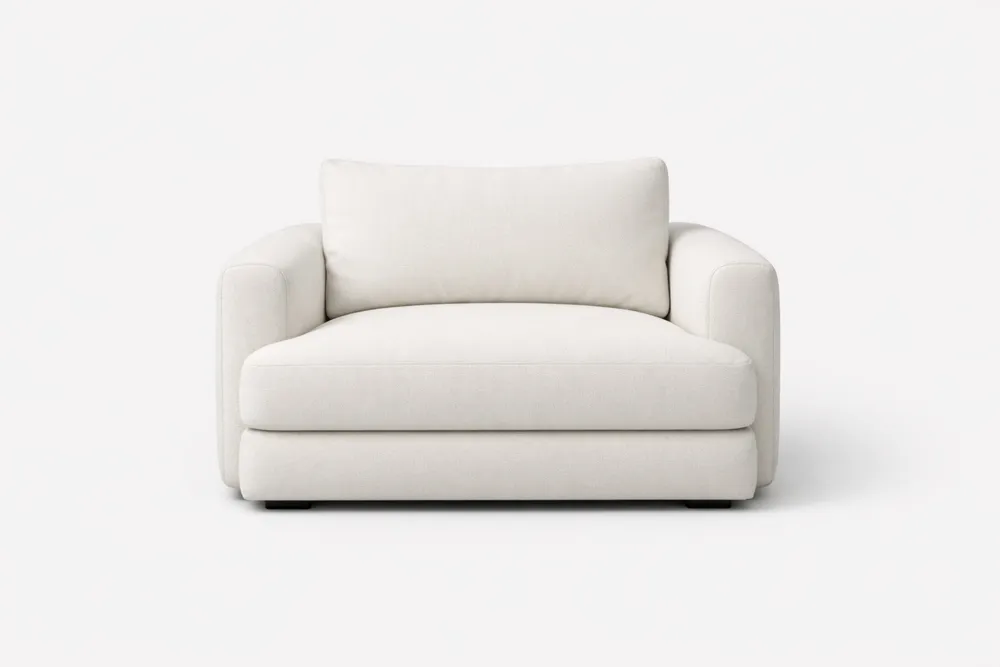 Fauteuil en tissu polyester crème