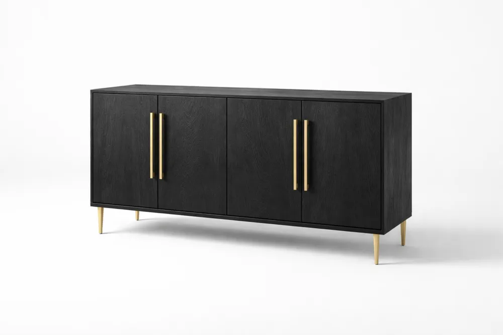 Buffet en bois massif noir