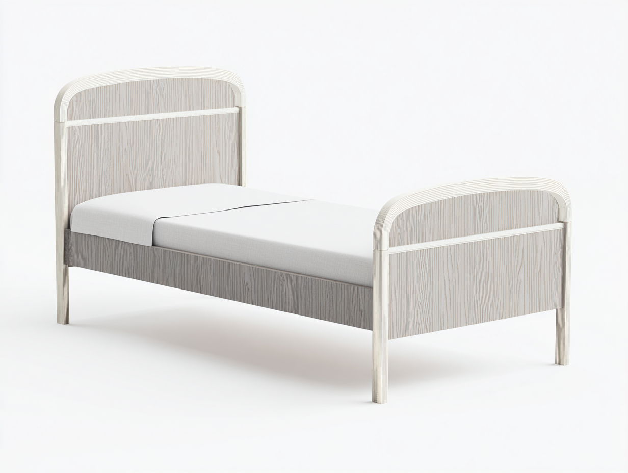 Lit simple bois décor blanc 200x90x85 cm - Blanc - Design classique pour chambre-Loftgethub