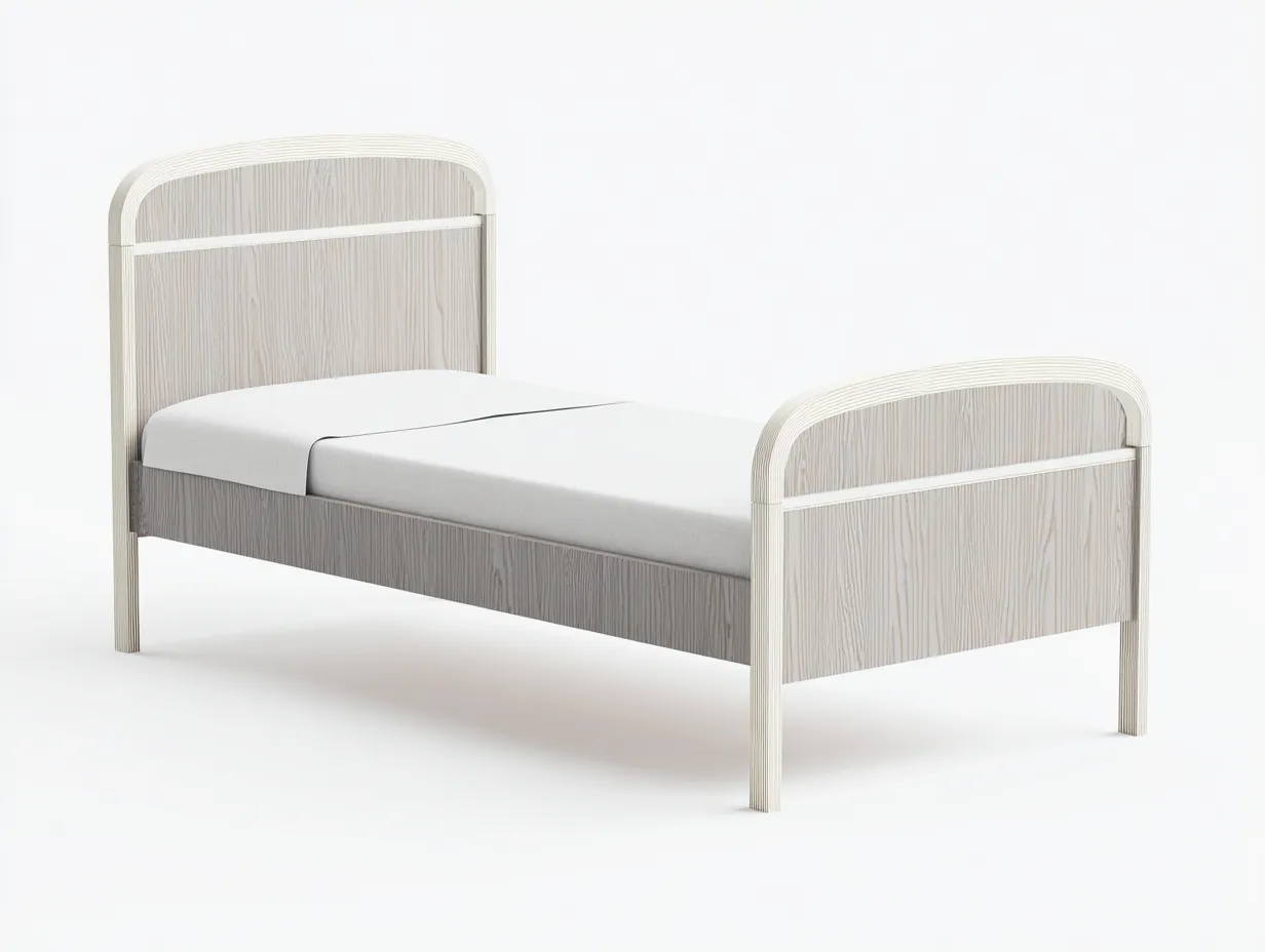 Lit simple bois décor blanc 200x90x85 cm - Blanc - Design classique pour chambre-Loftgethub