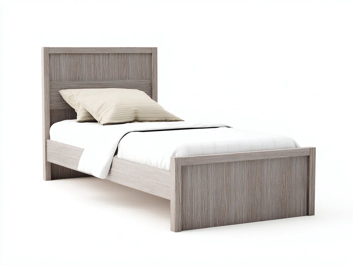 Lit simple en bois 200x90x95 cm - bois clair - design moderne pour chambre-Loftgethub