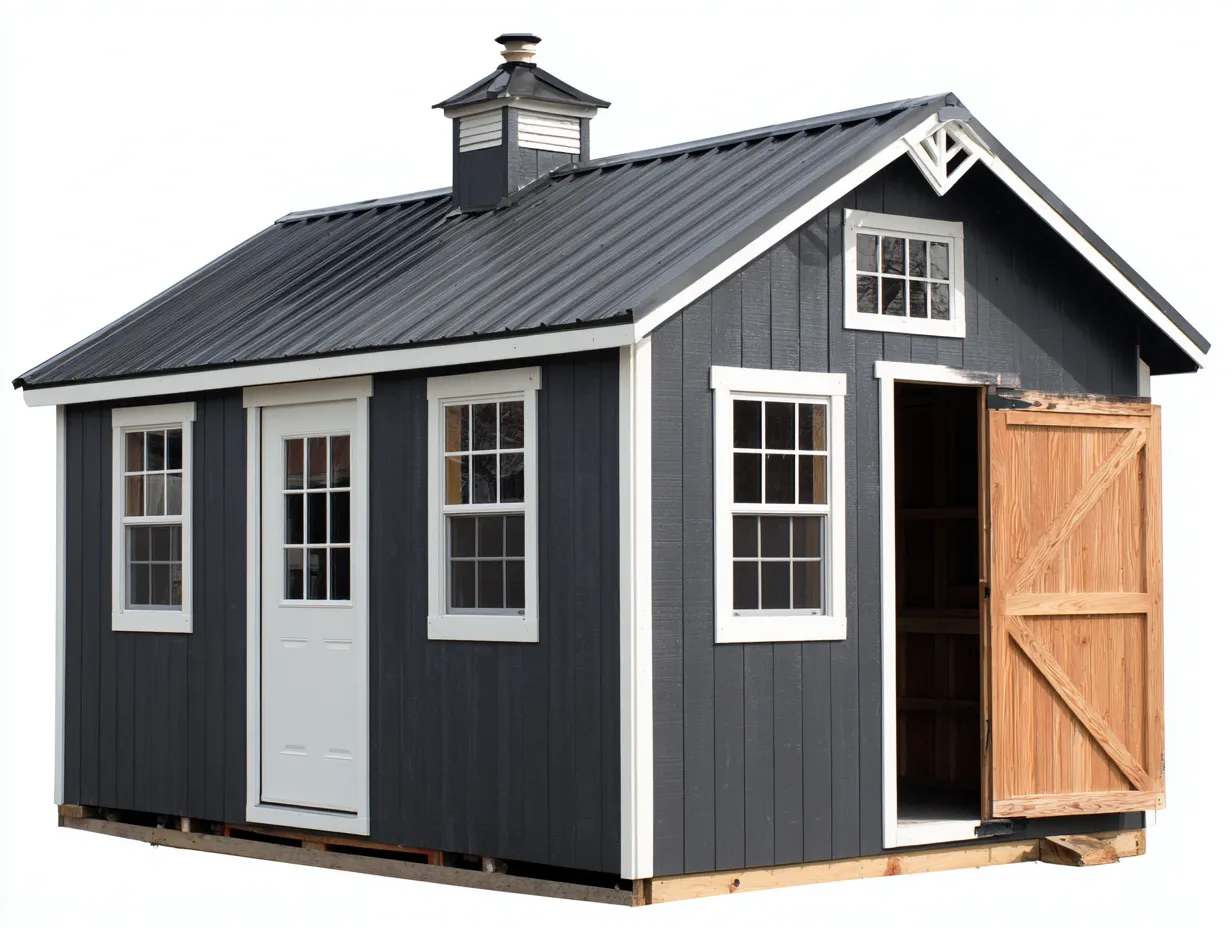 Abri de jardin en bois 240x200x230 cm - gris anthracite - espace de rangement extérieur-Loftgethub