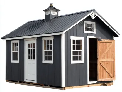 Abri de jardin en bois 240x200x230 cm - gris anthracite - espace de rangement extérieur-Loftgethub