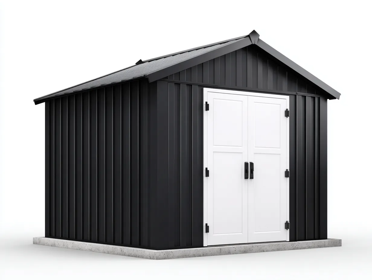 Abri de jardin 240x180x220 cm - noir-blanc - rangement extérieur design moderne-Loftgethub