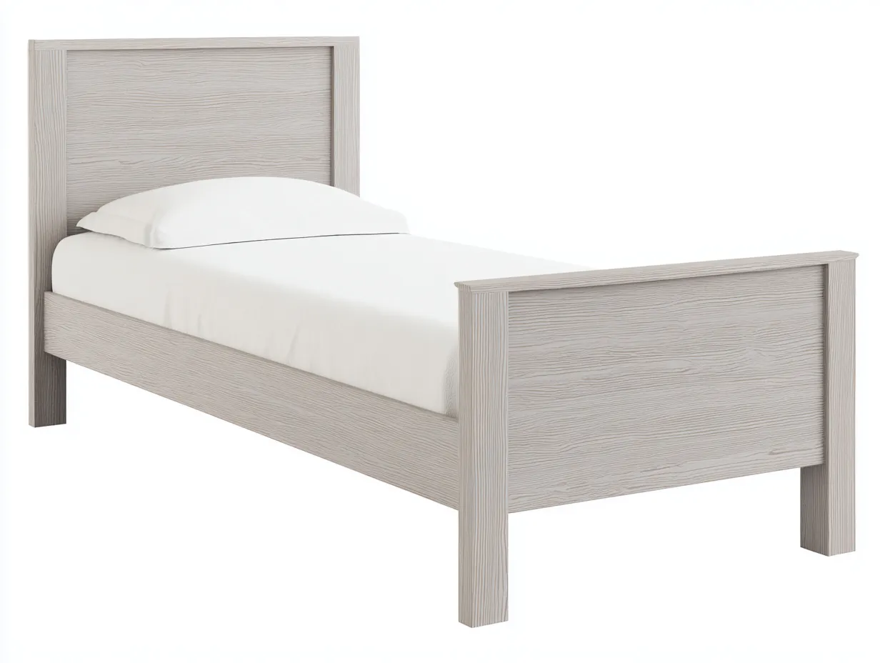 Lit simple en bois 200x95x95 cm - chêne clair - couchage pour chambre-Loftgethub