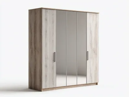 Armoire bois décor chêne clair 200x60x210 cm - Chêne clair - Style contemporain pour rangement intérieur-Loftgethub