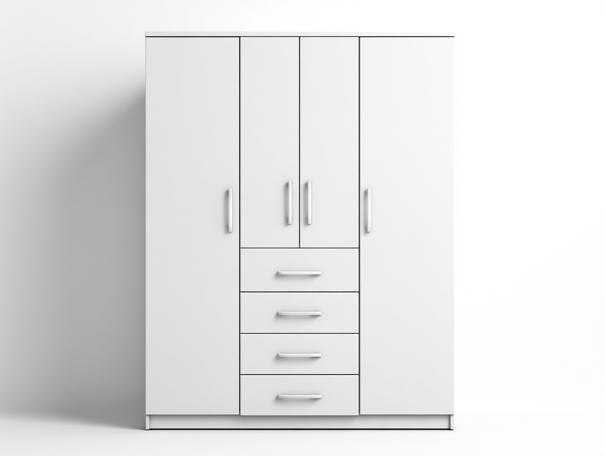 Armoire 120x55x200 cm - blanc - rangement chambre design moderne-Loftgethub