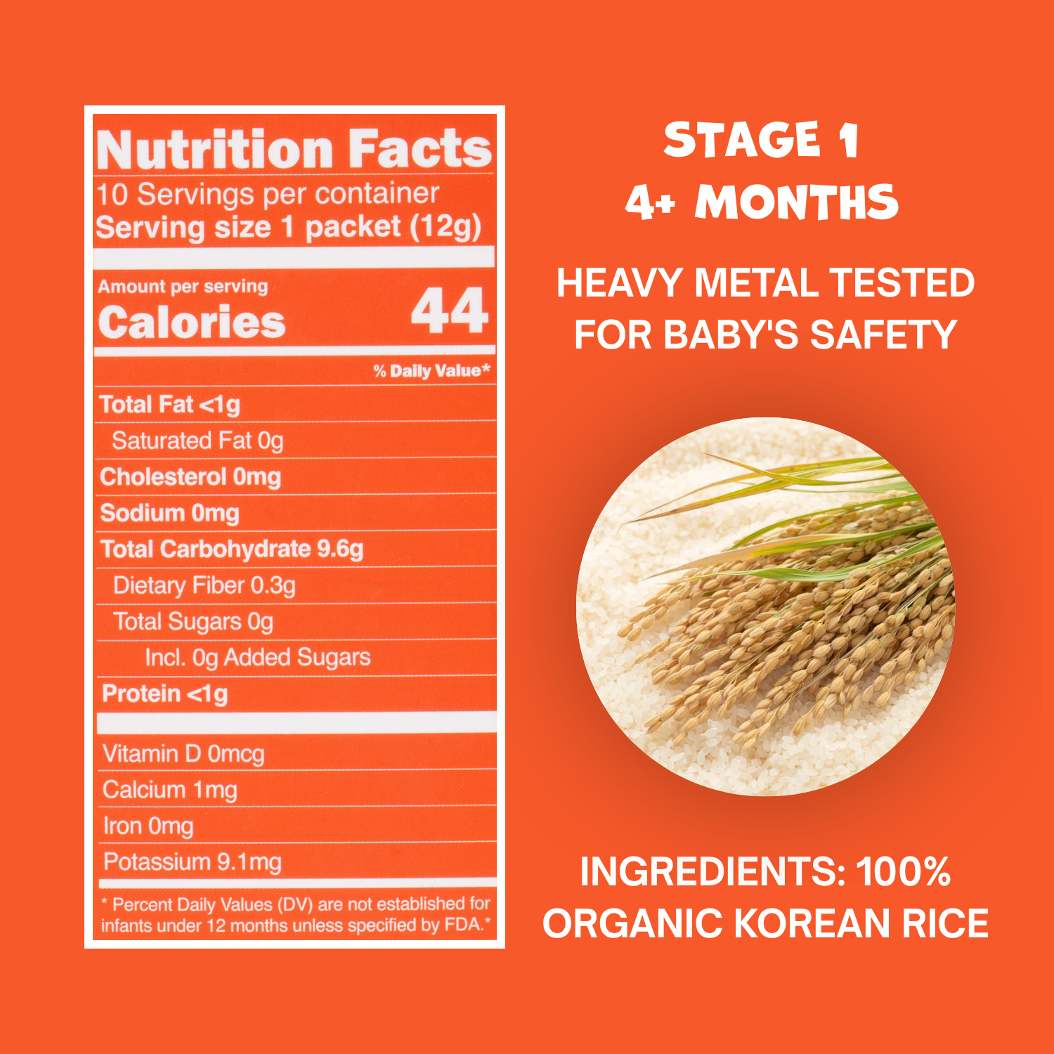 Organic Baby Rice Porridge: Stage 1