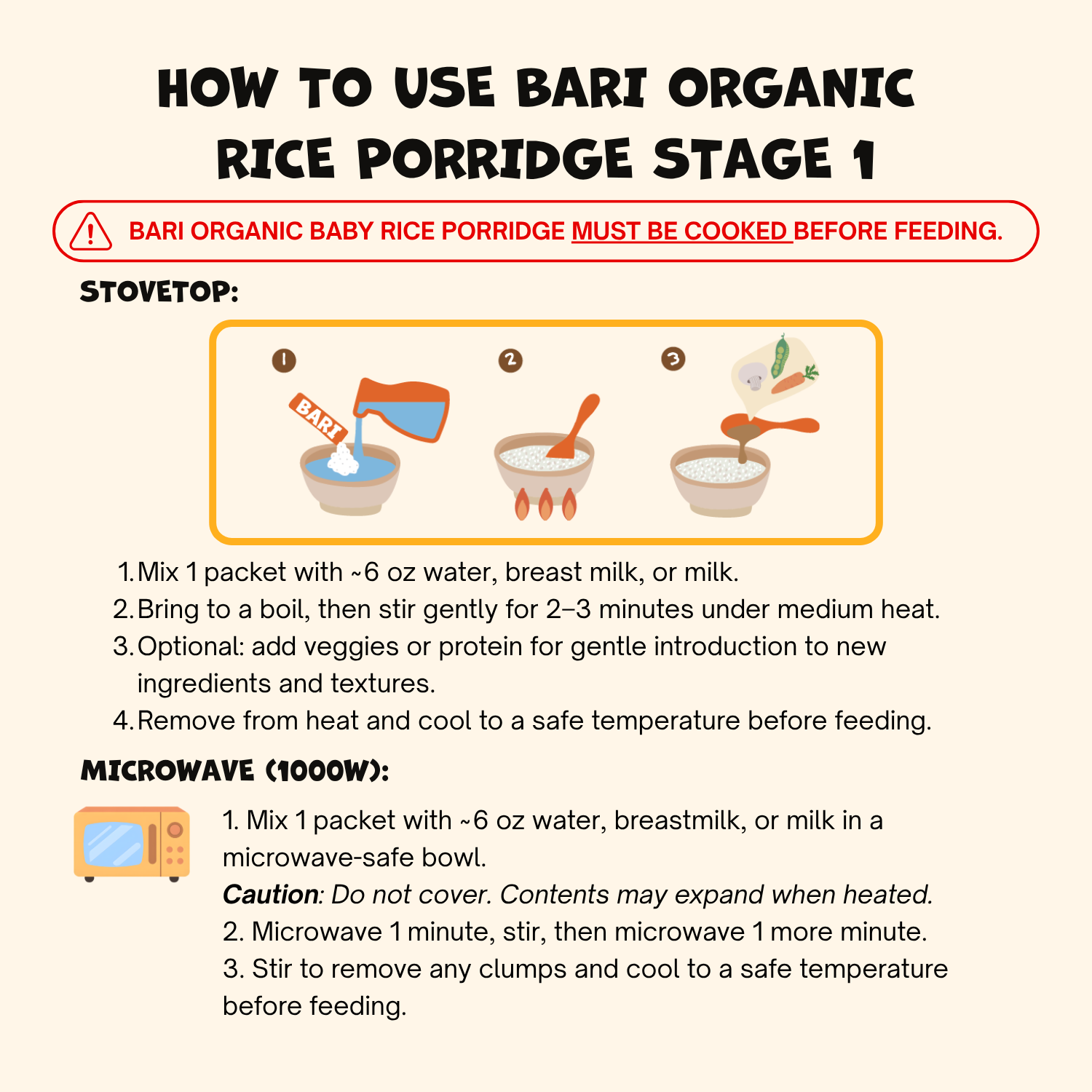 Organic Baby Rice Porridge: Stage 1