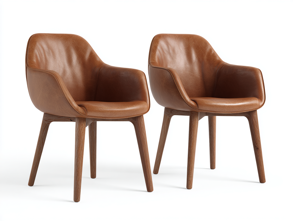 Sedia da pranzo in pelle sintetica con struttura in legno per sala da pranzo 55x52x78 cm - marrone - design moderno-Craftgobay