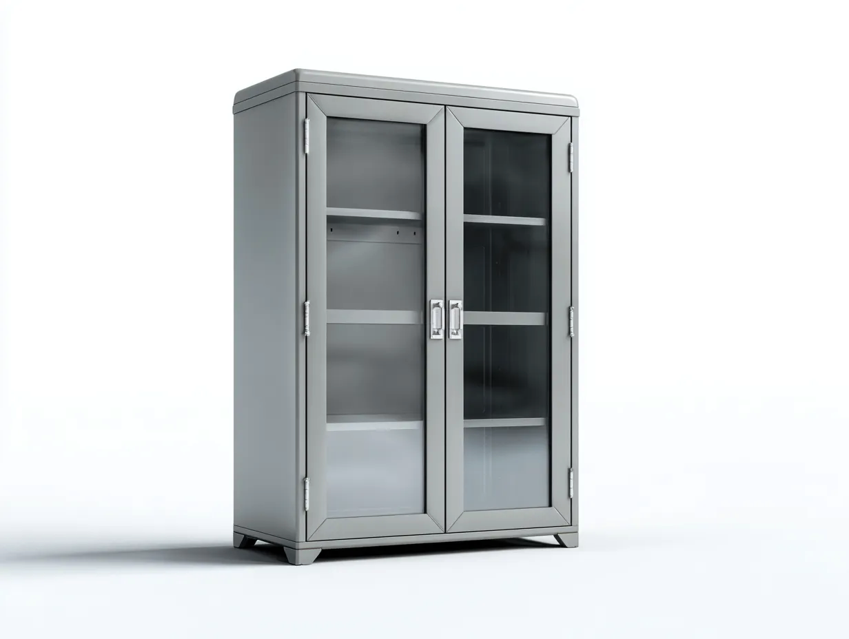 Vetrina - metallo-vetro - 85x42x150 cm - Grigio chiaro - Stile moderno-Cozyuplab