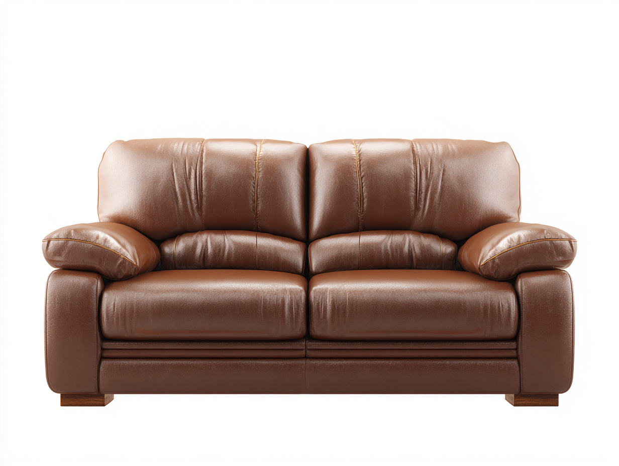 Divano a due posti in pelle sintetica imbottita 174x95x83 cm - marrone - stile classico per soggiorno-Cozyuplab