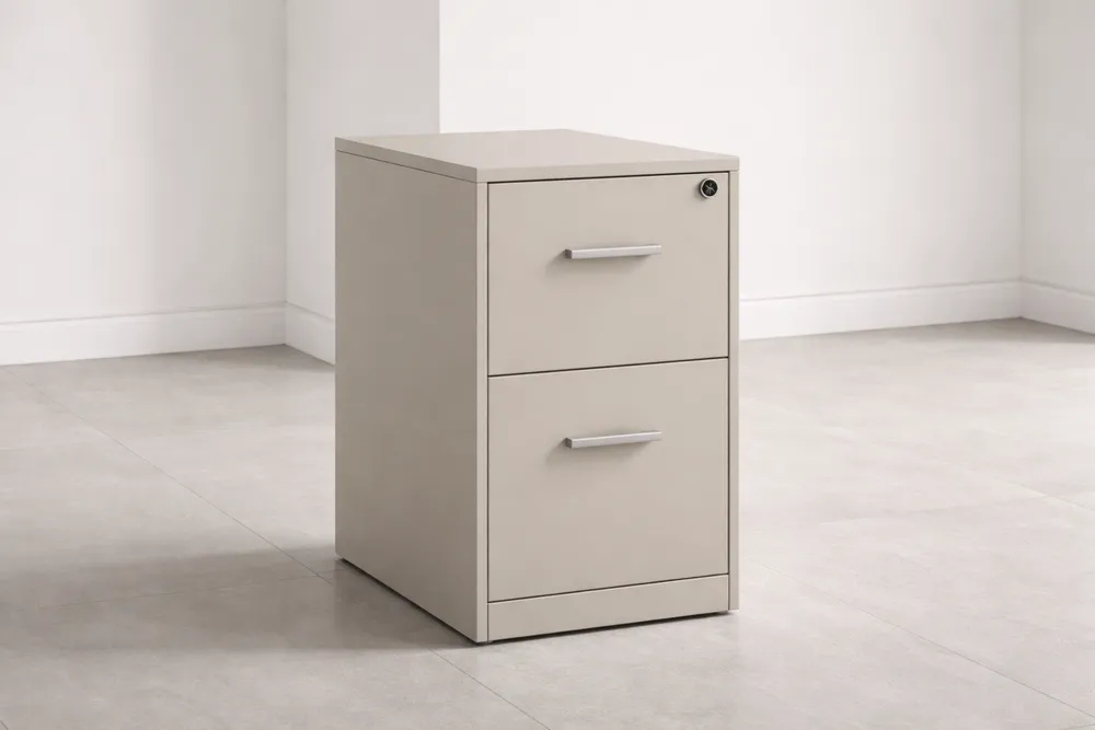 Caisson en Métal à 2 Tiroirs Beige