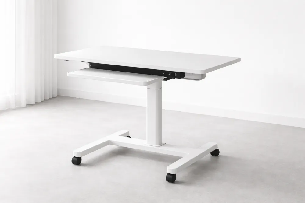 Bureau réglable en hauteur MDF Blanc