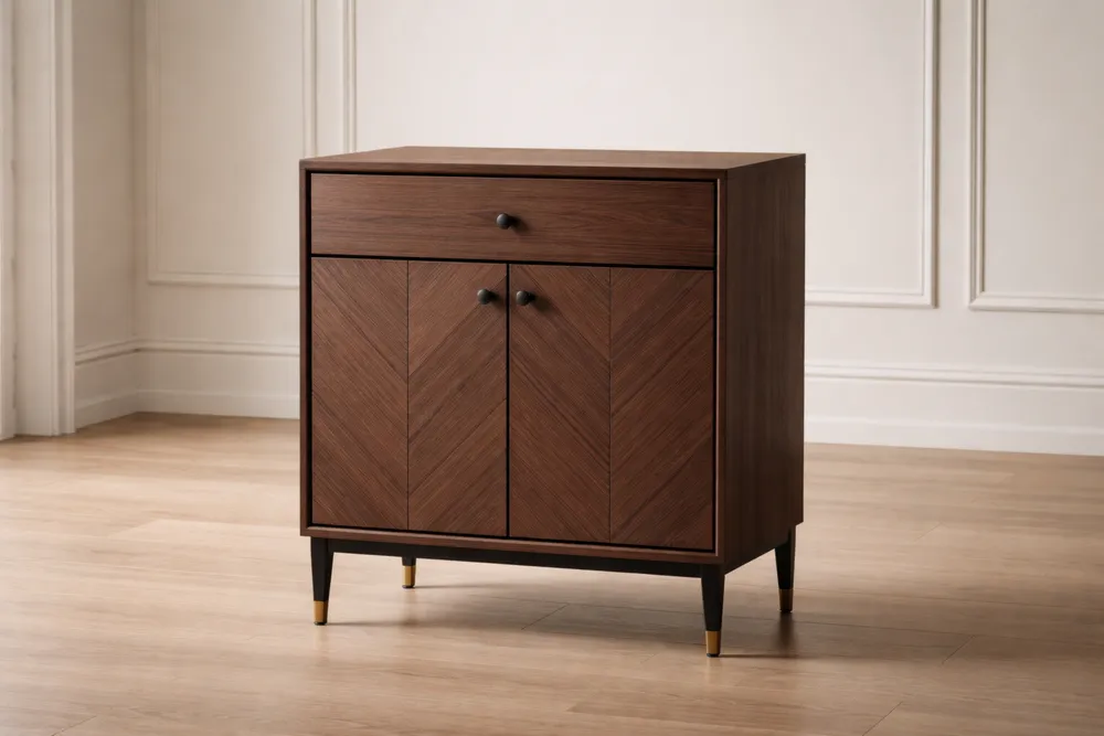 Buffet en Bois Marron avec Tiroir et Portes