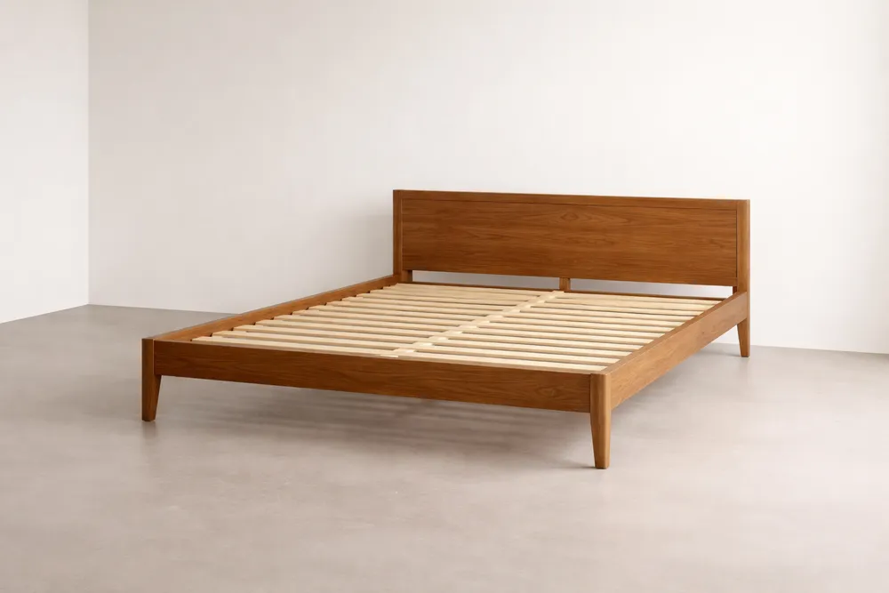 Cadre de lit en bois massif chêne 200x160×100 cm