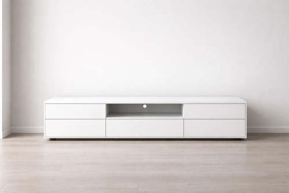 Meuble TV en MDF Mélaminé Blanc