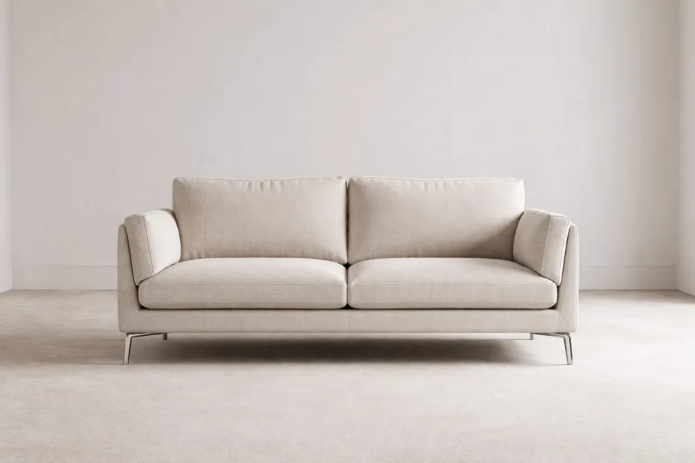 Canapé 2 places en tissu avec pieds en métal