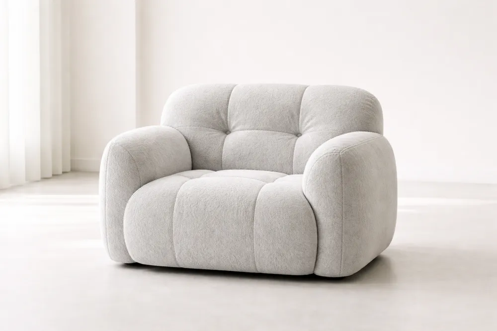 Fauteuil en tissu polyester gris