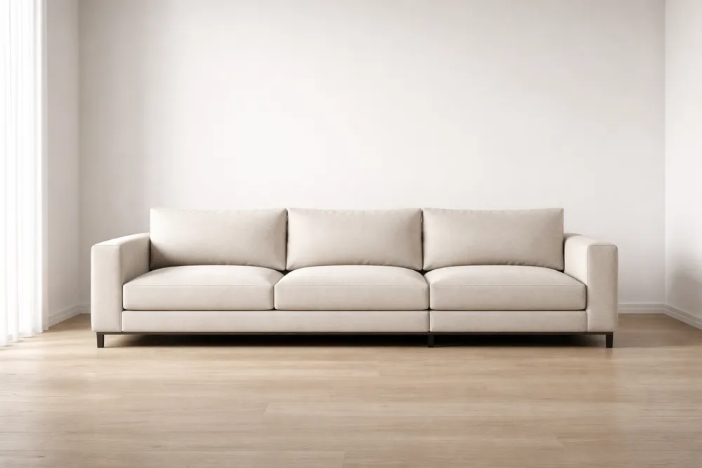 Canapé 3 Places en Tissu Beige