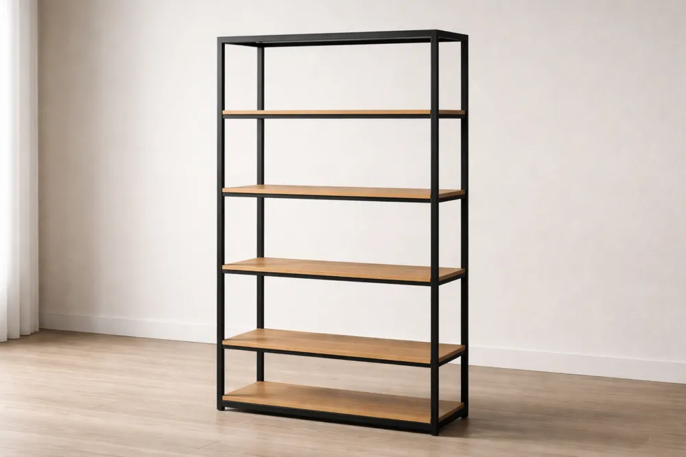 Étagère en métal et bois chêne 185x90x35cm