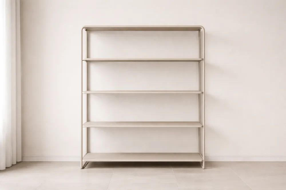 Étagère 5 niveaux MDF Métal Beige