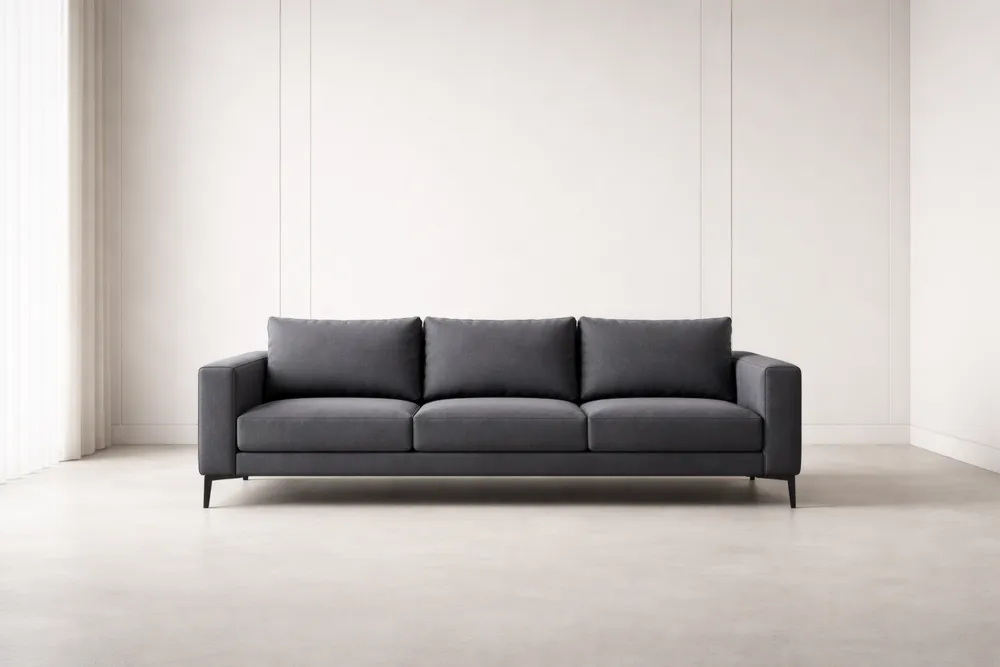 Canapé 3 Places en Tissu Gris