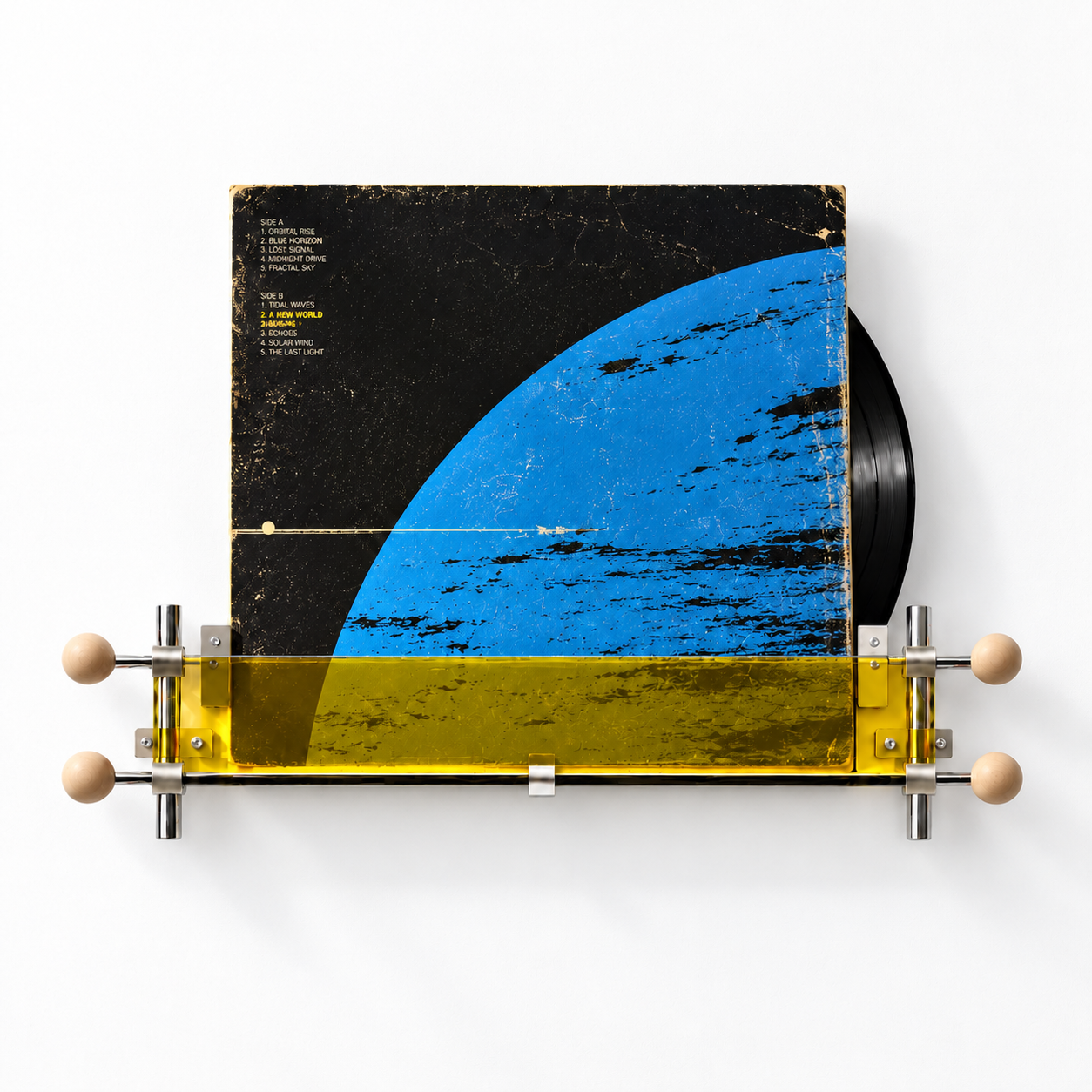 Wall-Mounted Record Display Shelf
